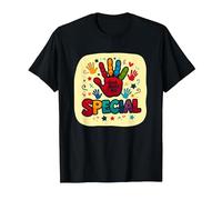God Made Me Special Christians for Kids Empreinte colorée T-Shirt, Homme, Noir, L