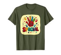 God Made Me Special Christians for Kids Empreinte colorée T-Shirt, Homme, Olive, S