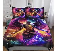 God of Phénix Parures De Lit pour Enfants Adultes Housse De Couette Microfibre 2 Pièces Housse De Couette Et Taies D’Oreillers Single(135x200cm)