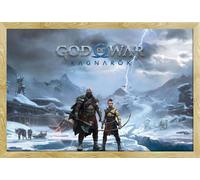 God of War - Poster - Key Art + cadre amovible, Shinsuke® Maxi MDF hêtre, vitre acrylique