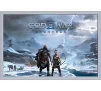 God of War - Poster - Key Art + cadre interchangeable, Shinsuke® Maxi MDF argenté, vitre acrylique