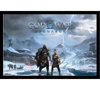 God of War - Poster - Key Art + cadre interchangeable, Shinsuke® Maxi MDF noir, vitre acrylique
