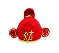 God Of Wealth Chapeau pour les fêtes de fin d'année en tricot pour les événements familiaux et les amateurs de culture, chapeau pour parents et enfants