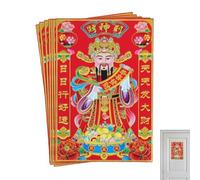 God of Wealth Feng Shui, de prospérité réussie - Protection de carte d' chinoise Caishen, décoration du Nouvel An, autocollants Caishen, symbolise l'arrivée de la fortune Teksome