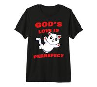 God’s Love is Perrrfect: Kids & Adult Kitten Christian Faith T-Shirt Haut de Gamme