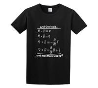God Said and Then There Was Light Match Science Religious Funny O-Neck 100% Cotton Short Sleeve Unisex T-Shirt S