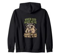 God Said, Made Me Fun Raccoon Sarcastic Humor Sweat à Capuche