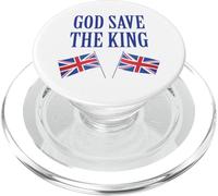 « God Save The King with Union Jack Flag », King Charles PopSockets PopGrip pour MagSafe