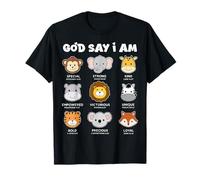God Say I Am Strong Animaux du zoo amusants pour tout-petits garçons enfants fils T-Shirt