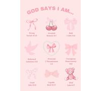 God Says I Am: Bible Journal for Women, Christian Prayer Journal Pink Notebook Gifts for Teen Girls Kids, Bible Study Supplies, e Church Faith Journaling