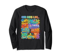 God Says I Am Christian Autism Puzzle Faith Manche Longue