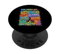 God Says I Am Christian Autism Puzzle Faith PopSockets PopGrip Adhésif