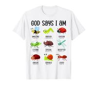 God Says I Am Christian Boys Kids Bug Hunter Bug Hunter Bugs T-Shirt