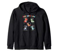 God Says I Am Dinosaur Bible Verses Sweat à Capuche