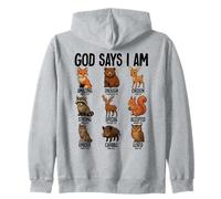 God Says I Am Forest Animals Christianisme Jésus Bible Sweat à Capuche