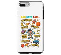 God Says I Am Outer Space Themed Bible Christian Kids Boys Coque pour iPhone 7 Plus/8 Plus