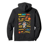 God Says I Am Outer Space Themed Bible Christian Kids Boys Sweat à Capuche