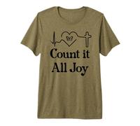 God Scripture Count it All Joy Sign Christian Bible Verse T-Shirt Haut de Gamme