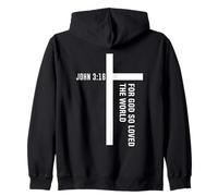God So Loved The World John 3 16 Verse de la Bible Croix chrétienne Sweat à Capuche