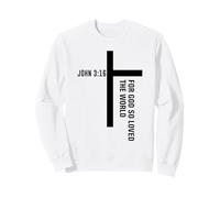 God So Loved The World John 3 16 Verse de la Bible Croix chrétienne Sweatshirt