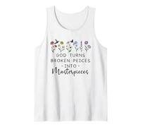 God Turns Broken Piece Into Masterpieces Bible Verse Psalm Débardeur