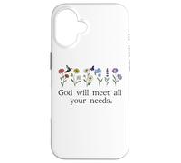 God Will Meet All Your Needs Philippians 4:19 4:9 Christian Coque pour iPhone 16