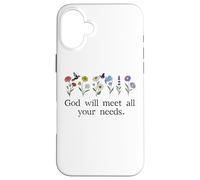 God Will Meet All Your Needs Philippians 4:19 4:9 Christian Coque pour iPhone 16 Plus