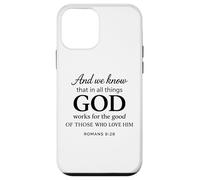 God Works for The Good Romans 8:28 Faith Scripture Bible Coque pour iPhone 12 Mini