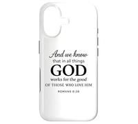 God Works for The Good Romans 8:28 Faith Scripture Bible Coque pour iPhone 17