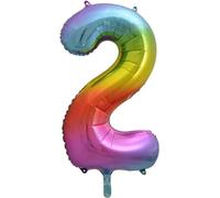 GODAN Ballon de baudruche nombre 85 cm couleurs de l'arc-en-ciel (2)