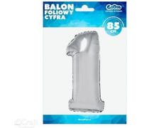 GODAN Ballon de baudruche Numéro un 92 cm argent(1)