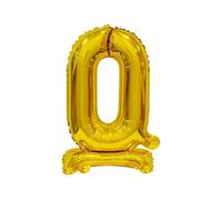 GoDan Beauty&Charm Ballons Chiffres 0-9 à poser sur la table 38 cm Ballons d'Anniversaire Ballons de décoration de chambre et de salle lors d'un anniversaire (chiffre 0 or)
