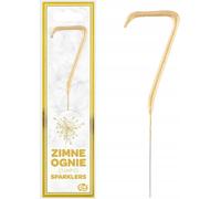 Godan | Décoration de gâteau Chiffre 7 - Or - Bougie de sécurité pour fête d'anniversaire - Efficace et unique