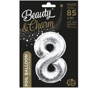 Godan XL ballon transparent chiffre 8 argent 85 cm