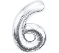 Godan XL ballon transparent nombre 6 argent 85 cm