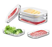 GodbTG 3 Layer Reusable Food Storage Container, Stackable Deli Meat Container for Fridge, Lunch Meat Container for Refrigerator, Cold Cuts Storage Containers for Fridge (3 Layer)