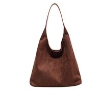GodbTG Brown Suede Bag, Leather Hobo Bags for Women, Suede Slouchy Bag, Retro Suede Shoulder Bag, Suede Purse Slouchy Bag (Coffee)
