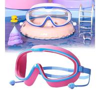 GodbTG HD Children's Large Frame Waterproof and Anti-Fog Swimming Goggles, Swim Goggles (#2,2.5X6.2 in)