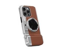 GodbTG Integrated Camera Phone Case, Integrated Mirror Magnetic Suction Camera Phone Case, Multifunctional Bluetooth Camera Phone Case (Brown,12)