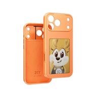 GodbTG Smart NFC Ink Phone Case for iPhone 17 Pro Max Air, NFC Memory Case for iPhone with Photo Screen (17 Pro,Orange)