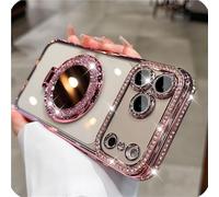 GodbTG Sparkling Diamond Women's Phone Case with Mirror & Stand for iPhone 12/13/14/15/16/17 Pro Max,17Air (16,#13)