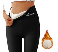 GodbTG Women's Soft Cloud Fleece Leggings Slim Casual Warm Winter Solid Pants (Black,3XL)