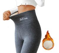 GodbTG Women's Soft Cloud Fleece Leggings Slim Casual Warm Winter Solid Pants (Dark Gray,L)