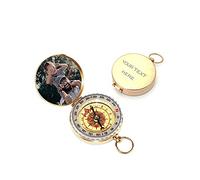 Godchoices Boussole Personnalisée Boussole Personnalisée Gravée avec Texte Photo Boussole de Scouts en Laiton Vintage Camping Randonnée Boussole Baptême Fête des Pères Graduation Gift