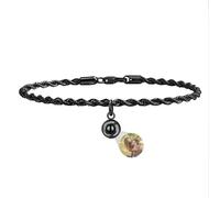Godchoices Bracelet photo personnalisé Persoanlised Photo Projection Bracelet Bracelets photo en cercle avec photo à l'intérieur pour femmes/hommes/couple/meilleurs amis