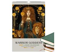 Goddess 2025 Moon Phase Calendar, Dark Goddess 2025 Moon Phase Calendar with 12 Original Illustration, Gothic Pagan Home Decor Art Calendar for Greek Mythology Lovers