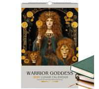 Goddess 2025 Moon Phase Calendar, Dark Goddess 2025 Moon Phase Calendar with 12 Original Illustration, Gothic Pagan Home Decor Art Calendar for Greek mythology Lovers