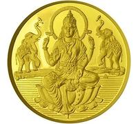 Goddess Laxmi Coin in Pure 24k 995 Yellow Gold Certified (0.5 Gram)