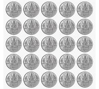Goddess Laxmi Coin in Pure Silver 99.9 (Gold Plated) Religious Coin 1 Gram - (Set of Coins) (100 PCS)