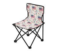 Goddess of Liberty Love 4th of July Independence Sac à dos pliable pour adultes Chaise portable ultra légère avec sac de transport Chaise d'extérieur pour pêche sur glace Pêche sur glace